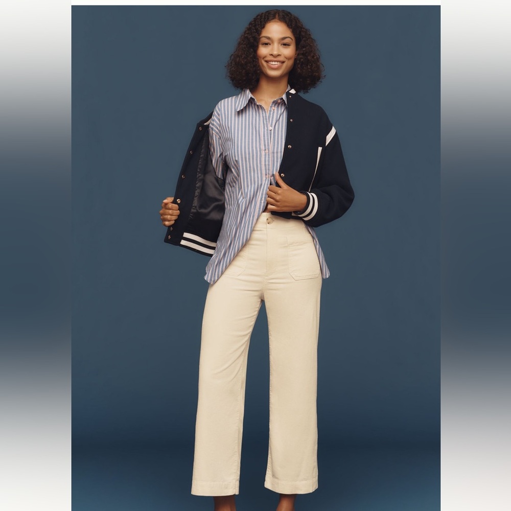 Anthropologie The Colette Corduroy Crop Wide-Leg Pants by Maeve